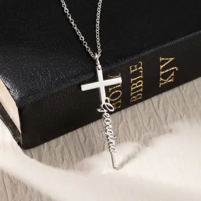 Personalized Cross Name Necklace