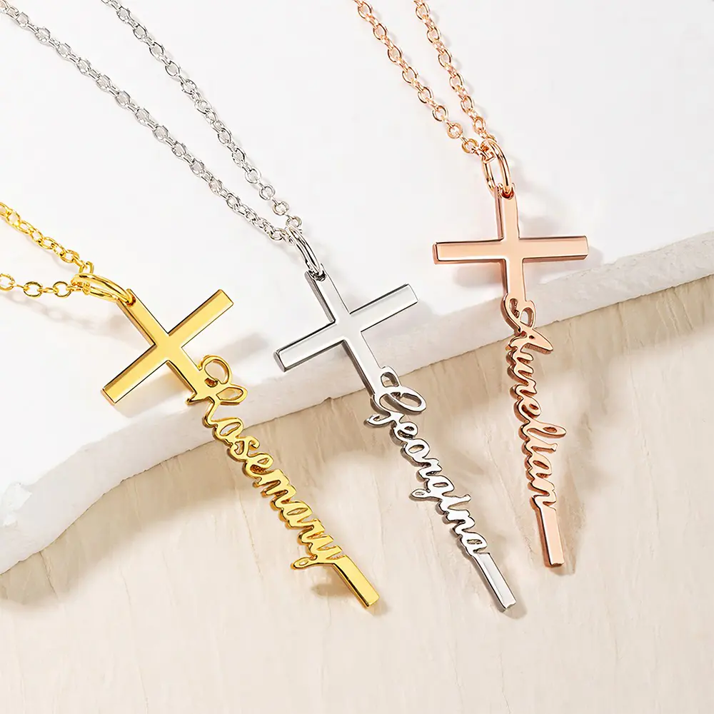 Personalized Cross Name Necklace