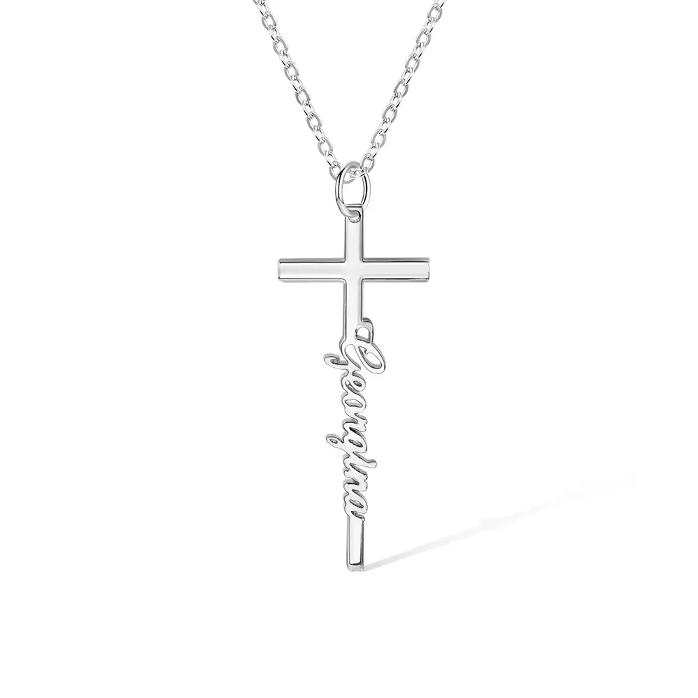 Personalized Cross Name Necklace