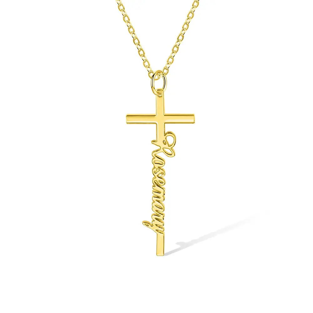 Personalized Cross Name Necklace