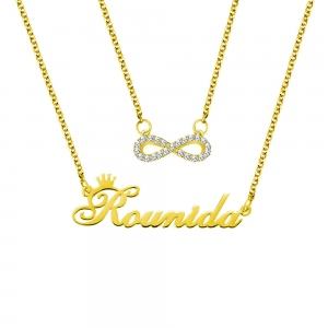 Custom Name Infinity Double-Layered necklace