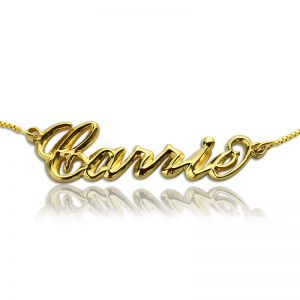 Personalized 3D  Name Necklace 18K Gold Plated