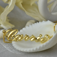 Personalized 3D  Name Necklace 18K Gold Plated