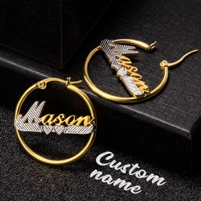 Personalized Hoop Name Earrings